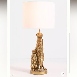 New Anthropologie The Icon Table Lamp Meerkat Edition Bronze
